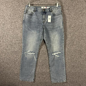 NEW Cabi Women's Size 10 100% Boyfriend Distressed Light Wash Jeans